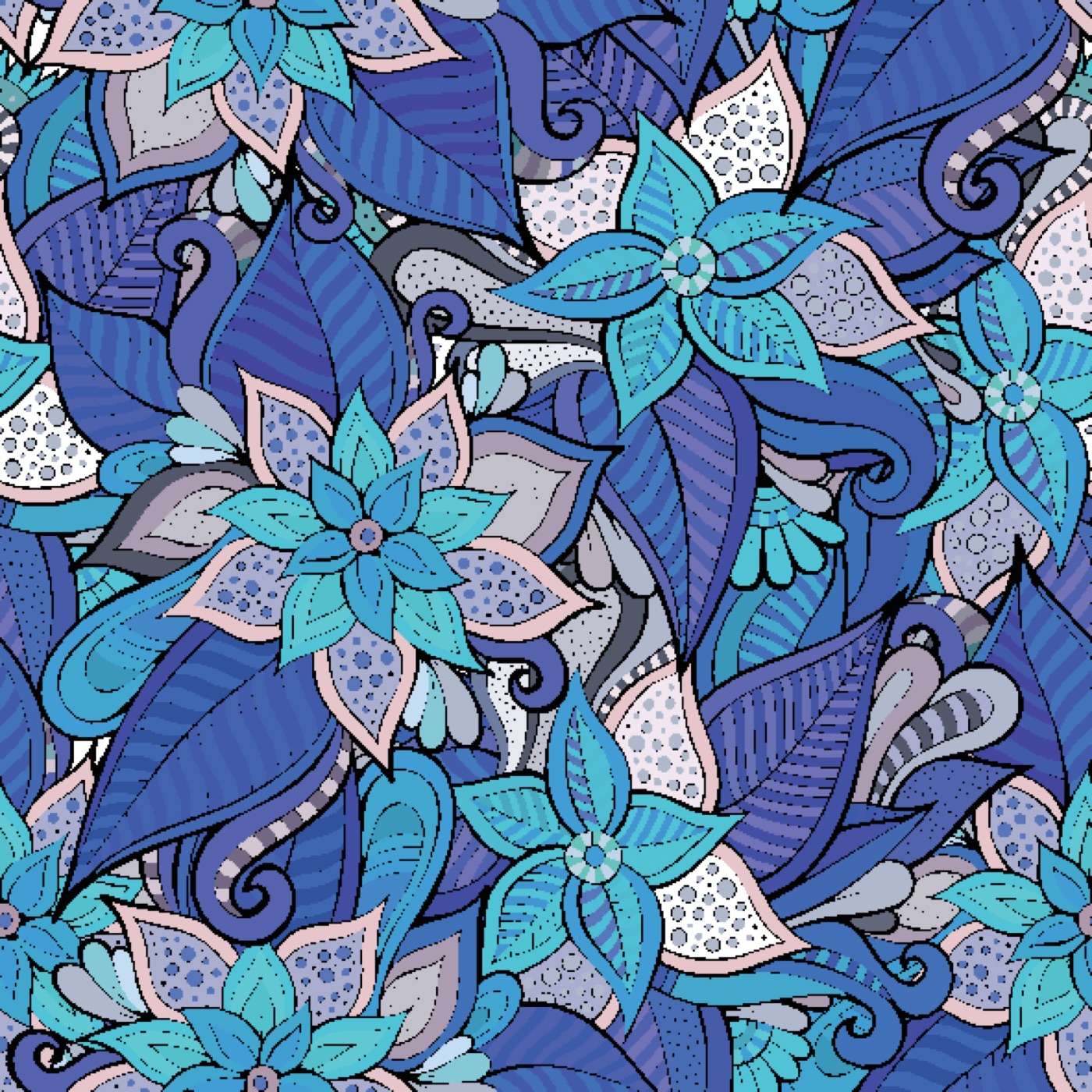 Blue Floral Dream — sky blue Steam Deck skin