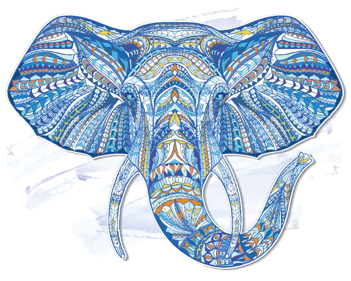 Sacred Elephant Mandala — orange Apple Watch skin