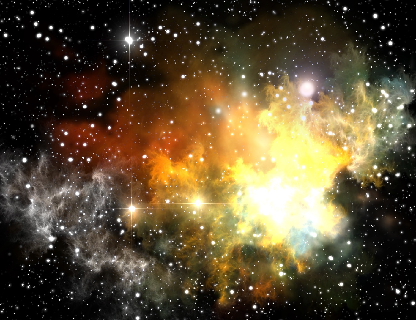 Glowing Gold Nebula — galaxy Kindle skin