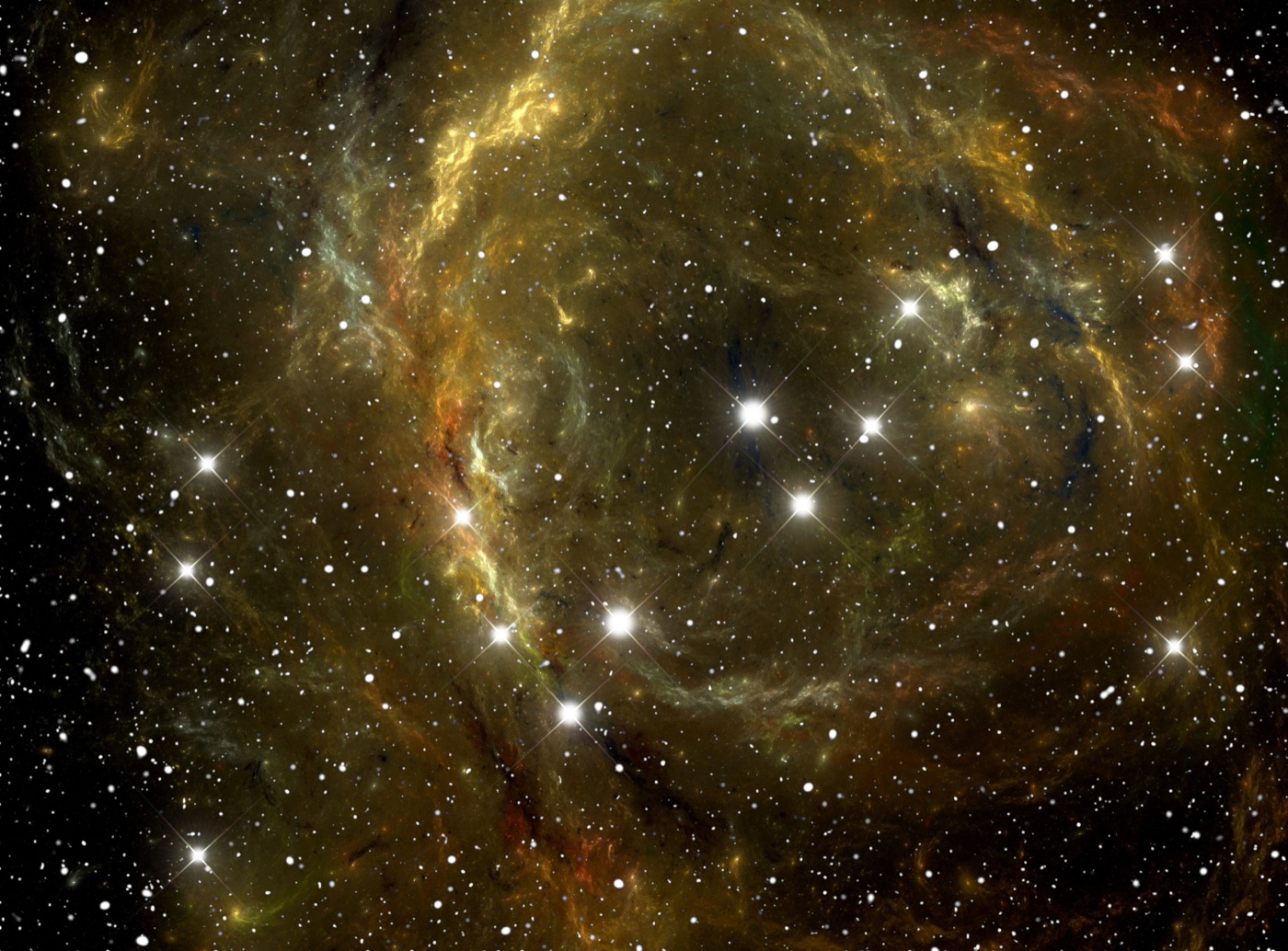 Glowing Gold Universe — galaxy Laptop skin