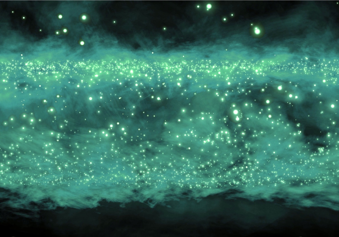 Glowing Green Orbs — galaxy Kindle skin