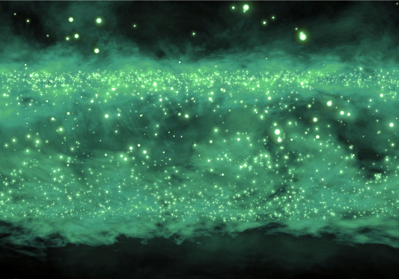 Emerald Orbs — galaxy Kindle skin