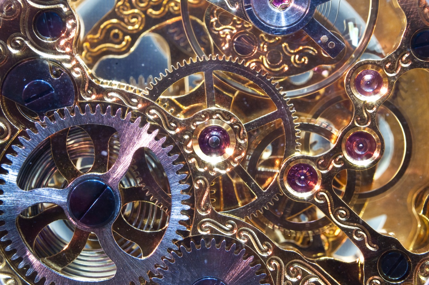 Golden Clockwork Gears — retro Kindle skin