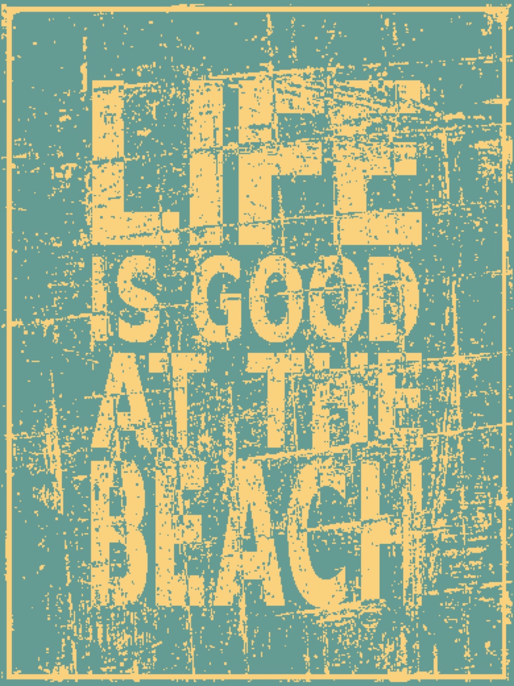 Grungy Beach Life — yellow Kindle skin