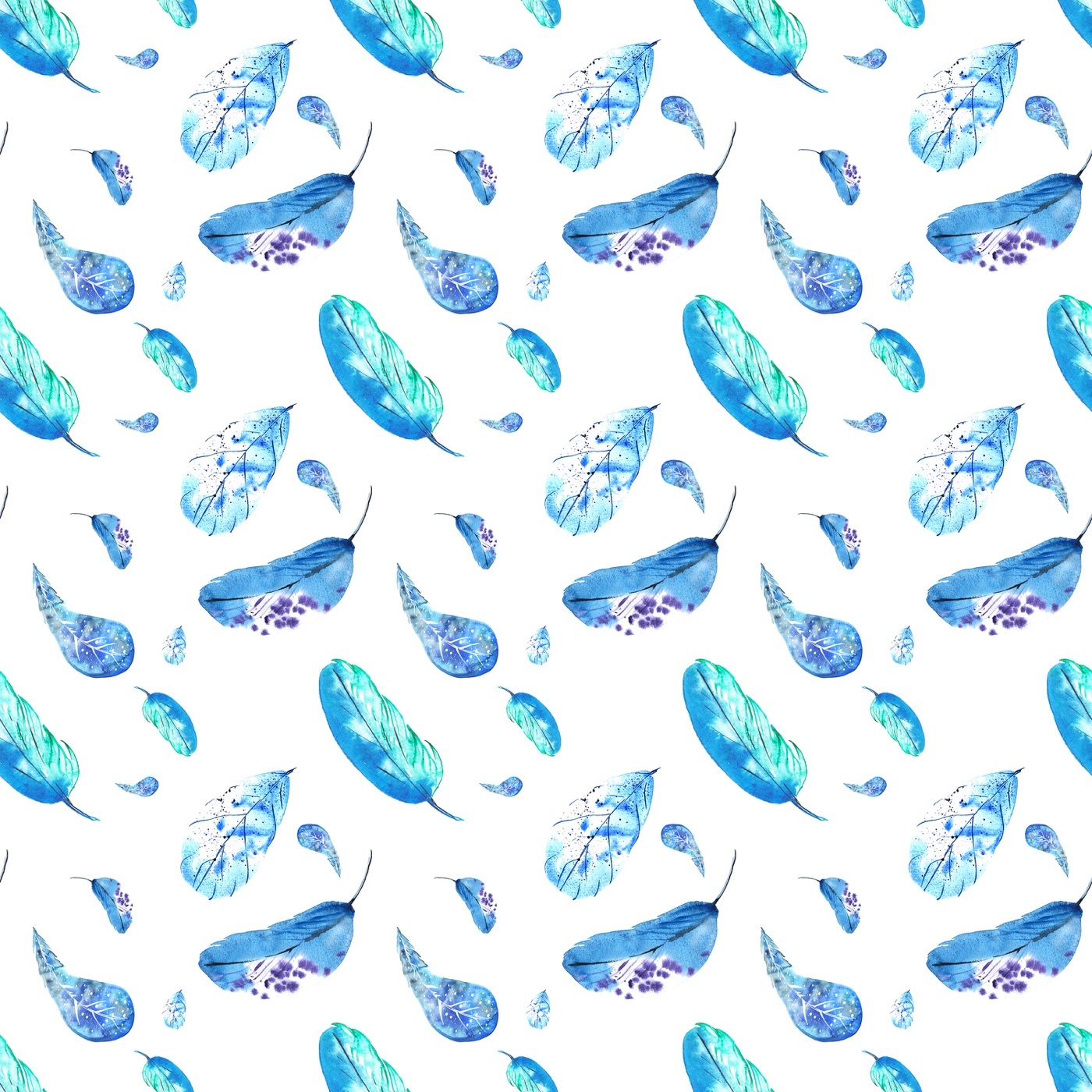 Watercolor Feather Dream — teal Apple Watch skin