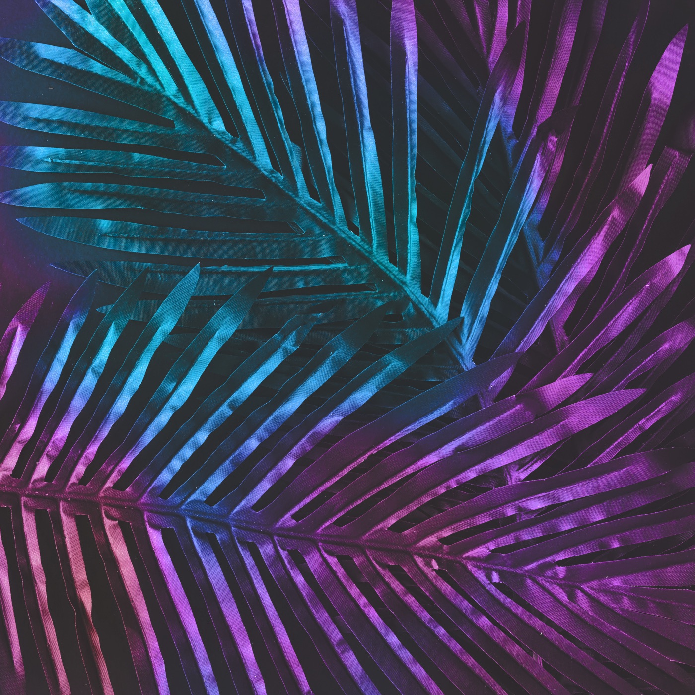Holographic Tropical Leaves — vaporwave MagicBand skin