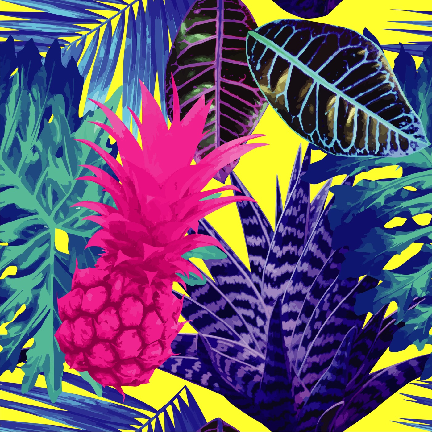 Neon Pineapple Paradise — neon MagicBand skin