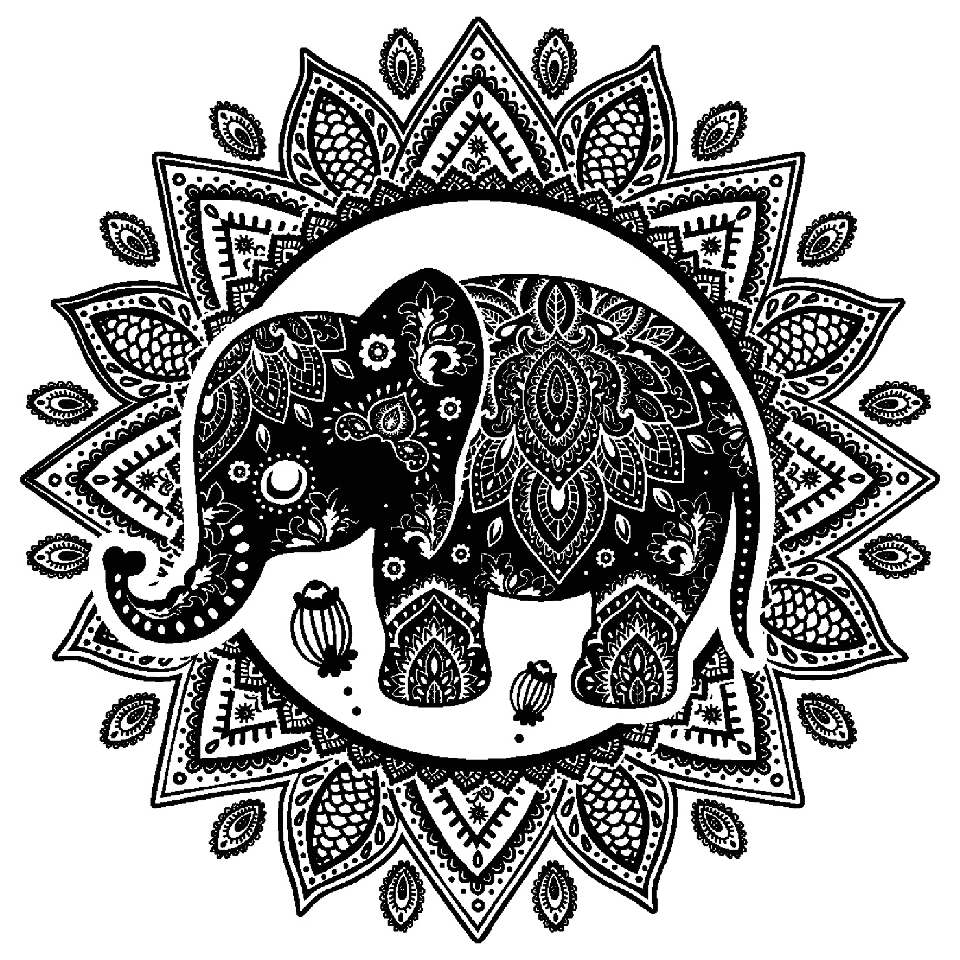 Mandala Elephant — gothic Kindle skin
