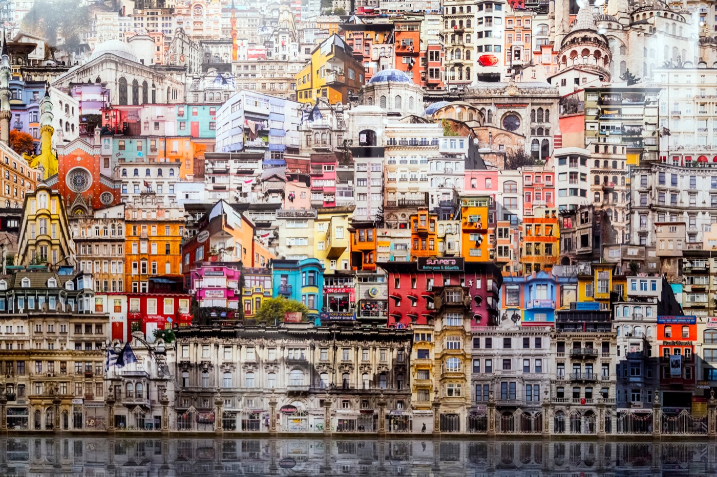 Istanbul Canal Collage — maximalist Nintendo Switch skin