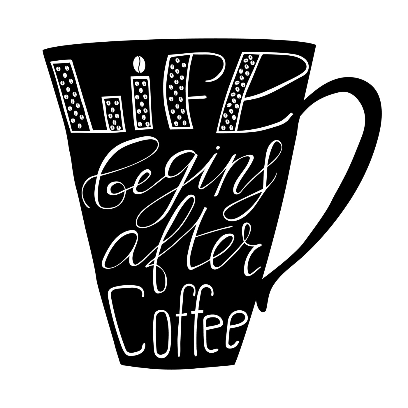 Coffee Life Begins — retro Kindle skin