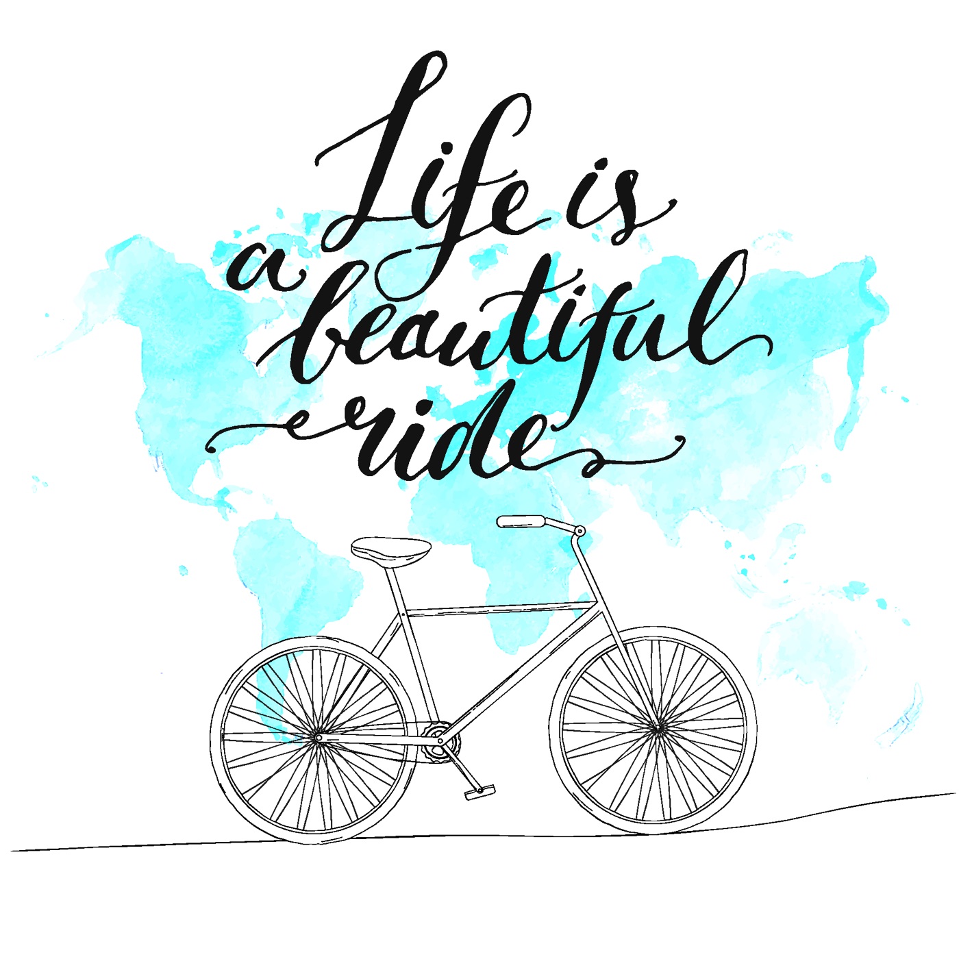 Beautiful Ride Watercolor — turquoise Kindle skin