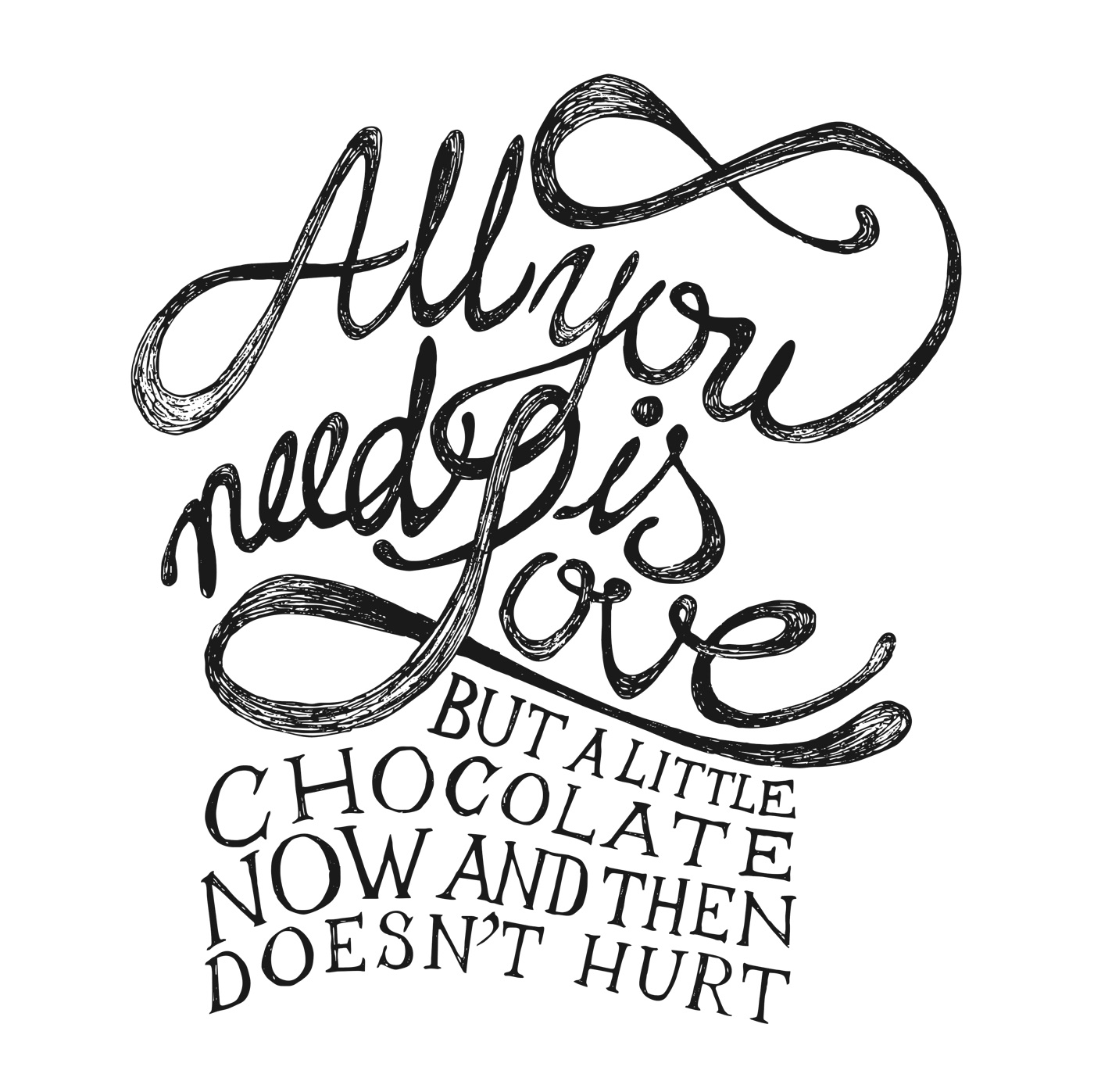 Love And Chocolate — black Laptop skin