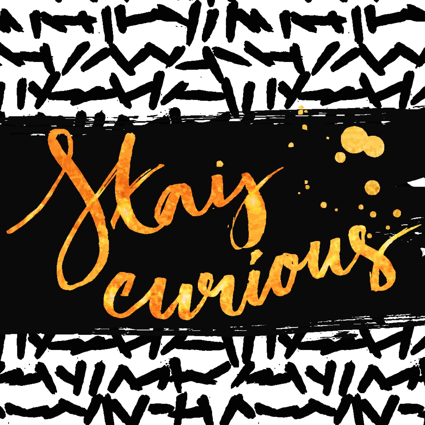 Stay Curious Gold — abstract paint MacBook skin