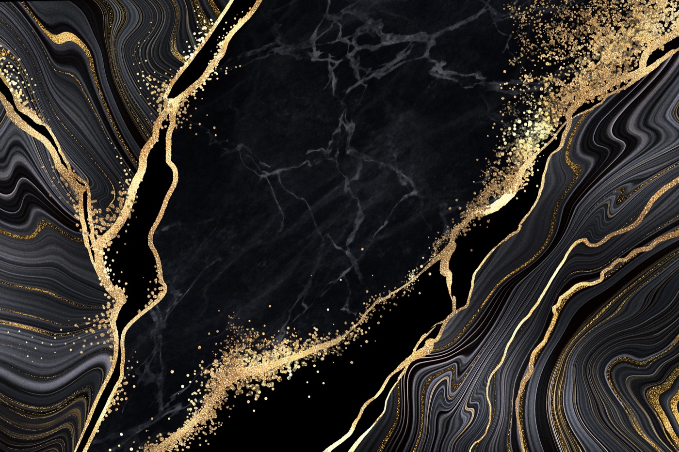 Luxury Gold Marble — black Nintendo Switch skin