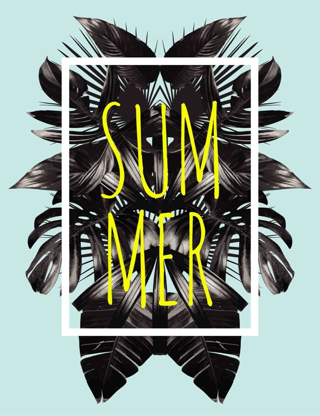 Mint Summer Time — black Laptop skin
