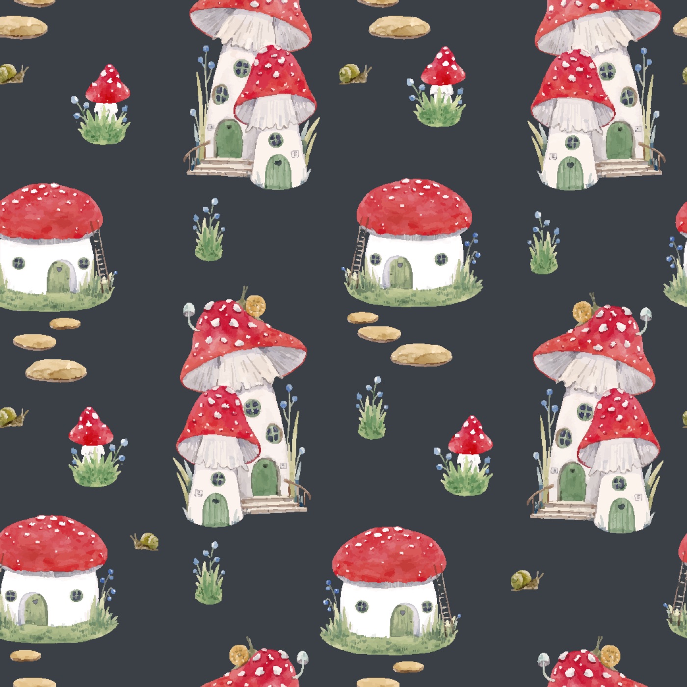 Mushroom Village — sage green iPhone skin