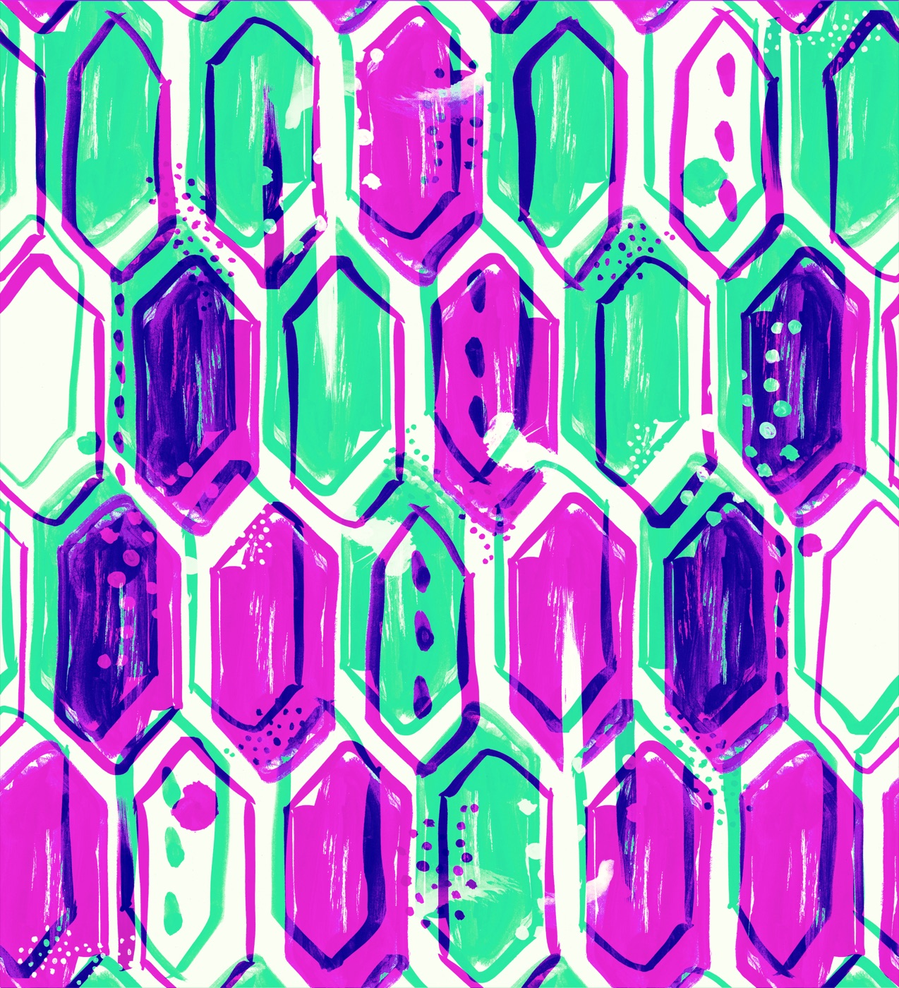 Neon Hexagon Blur — geometric Nintendo Switch skin