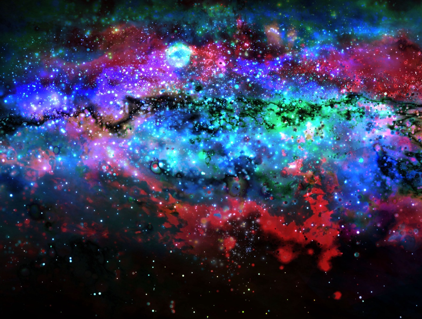 Neon Paint Universe — abstract paint MacBook skin