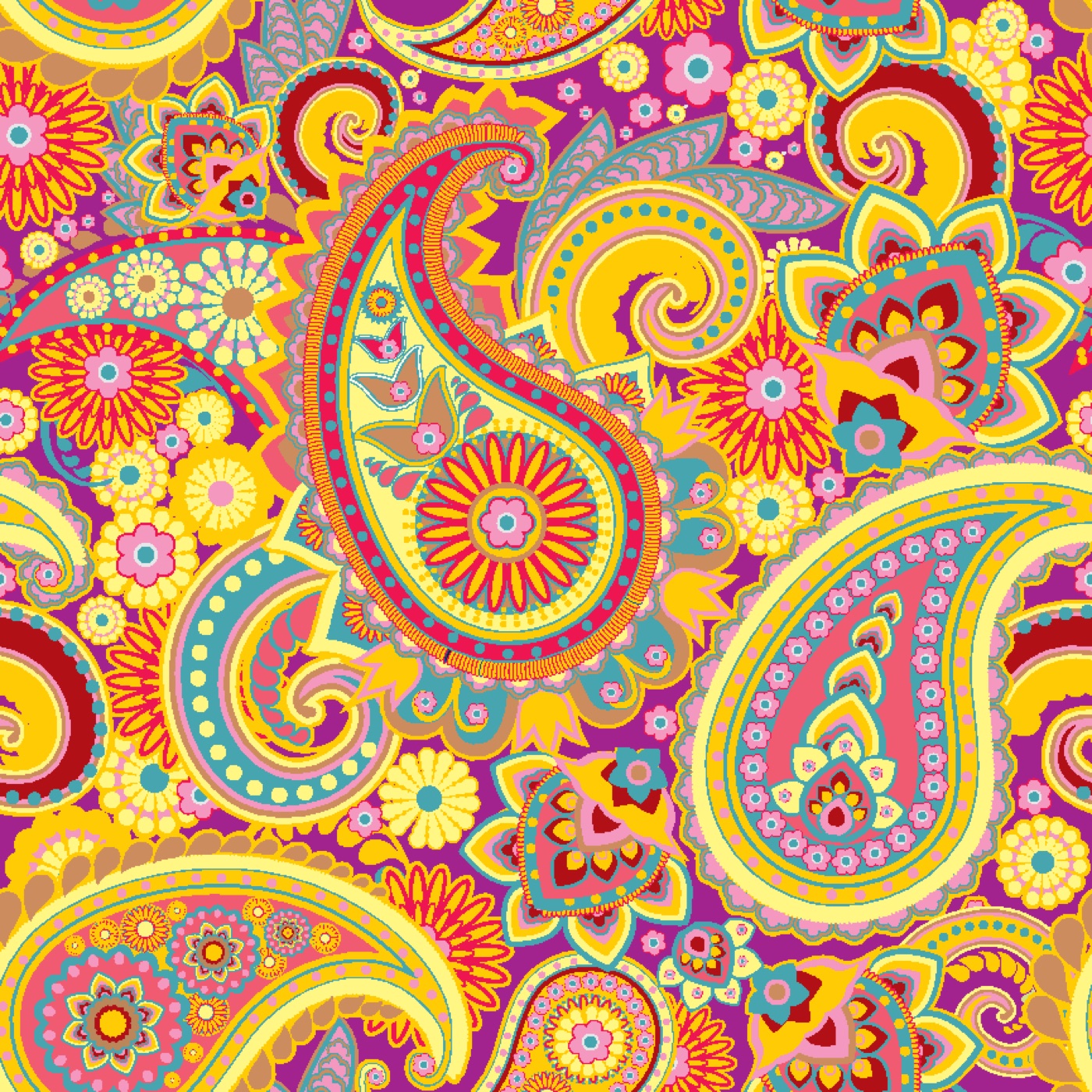 Neon Paisley Dreams — retro Laptop skin
