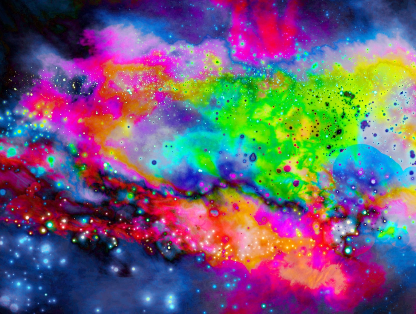 Neon Splatter Universe — galaxy Laptop skin