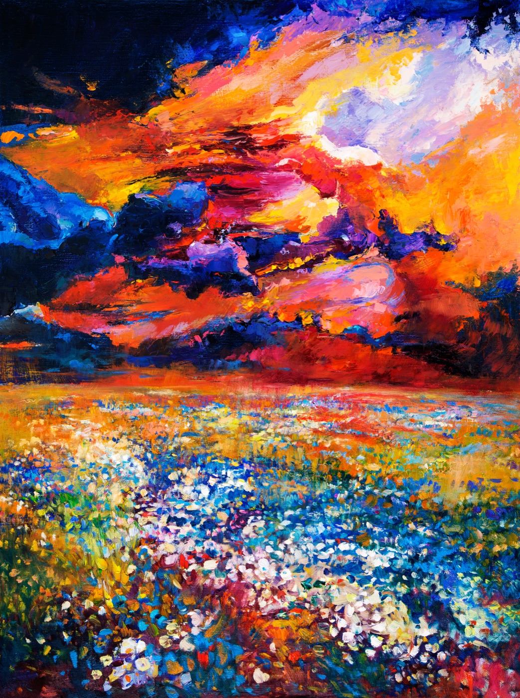 Painted Meadow Sunset — rainbow MagicBand skin