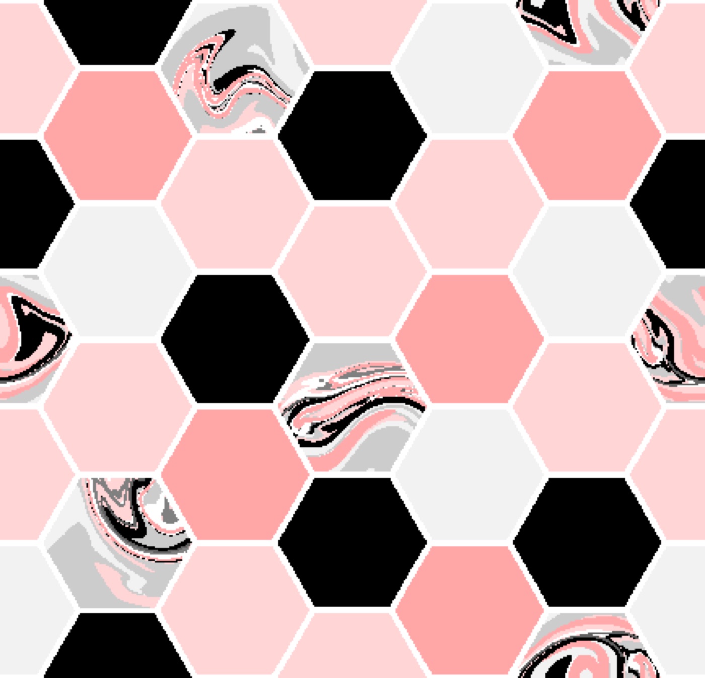 Pink Hex Marble — geometric Kindle skin