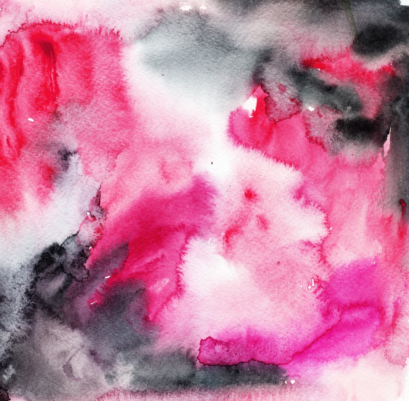 Pink Absorbed Watercolor — black Nintendo Switch skin