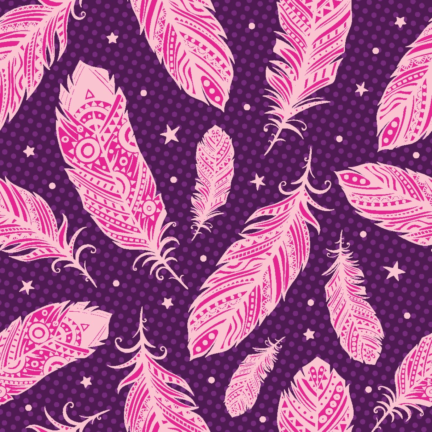 Pink Aztec Feathers — boho iPad skin
