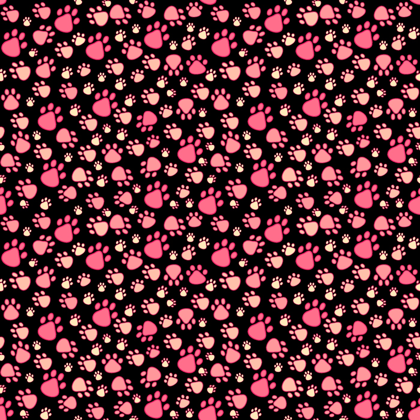 Pink Paw Prints — black Apple Watch skin