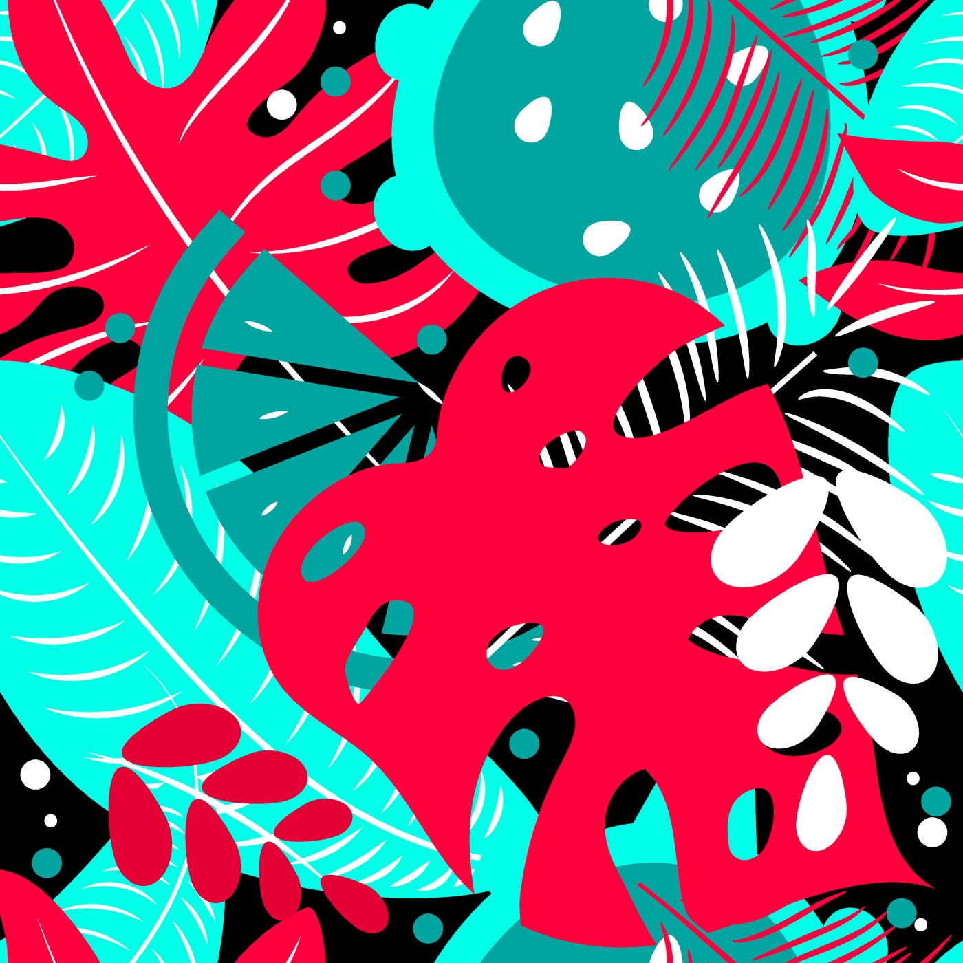 Tropical Leaf Dream — maximalist Nintendo Switch skin
