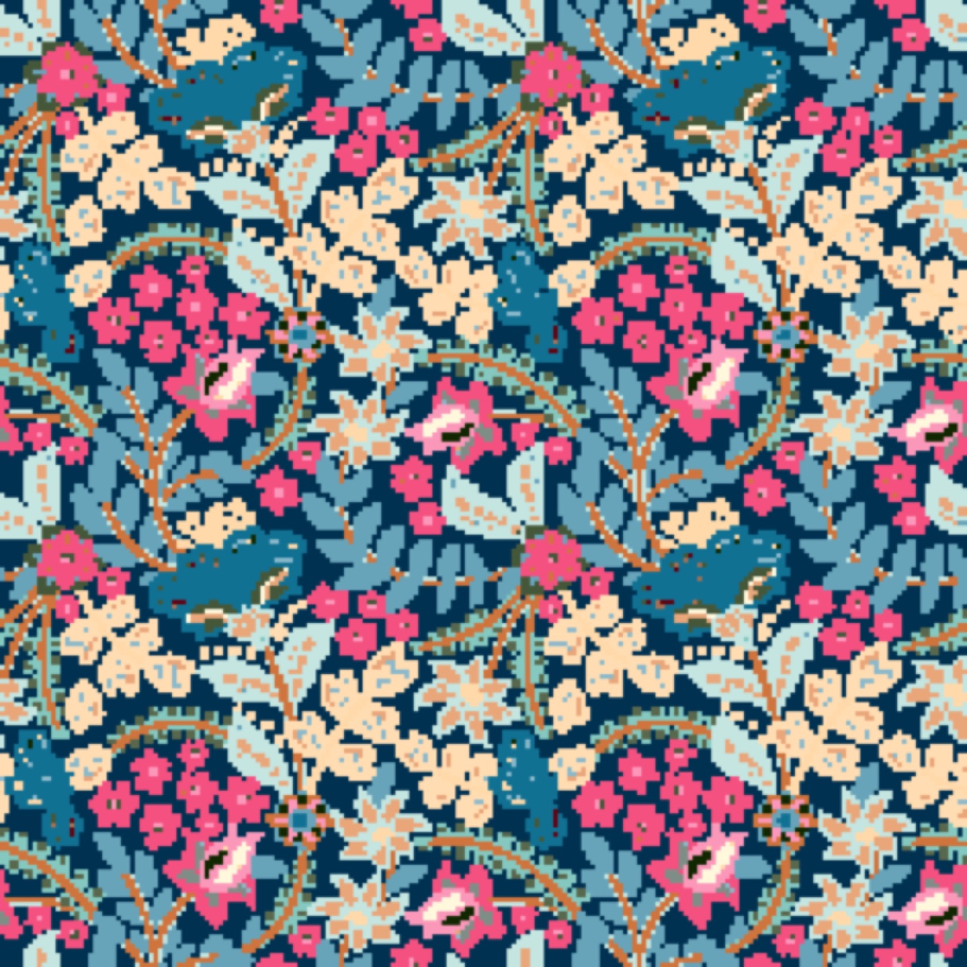 Retro Botanical Motif — floral iPad skin