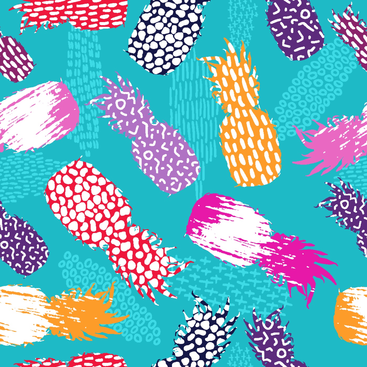 Retro Pineapple Pop — psychedelic Kindle skin