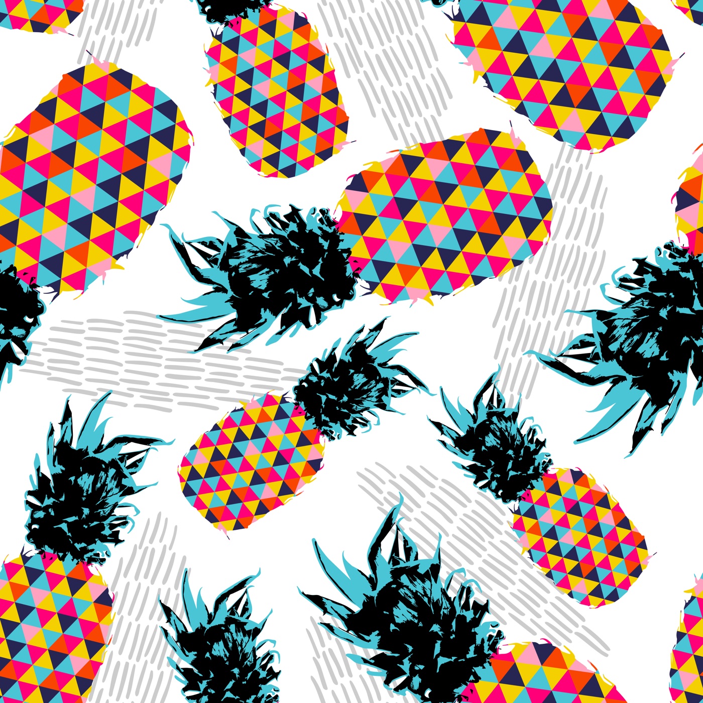 Retro Summer Pineapple — geometric Nintendo Switch skin