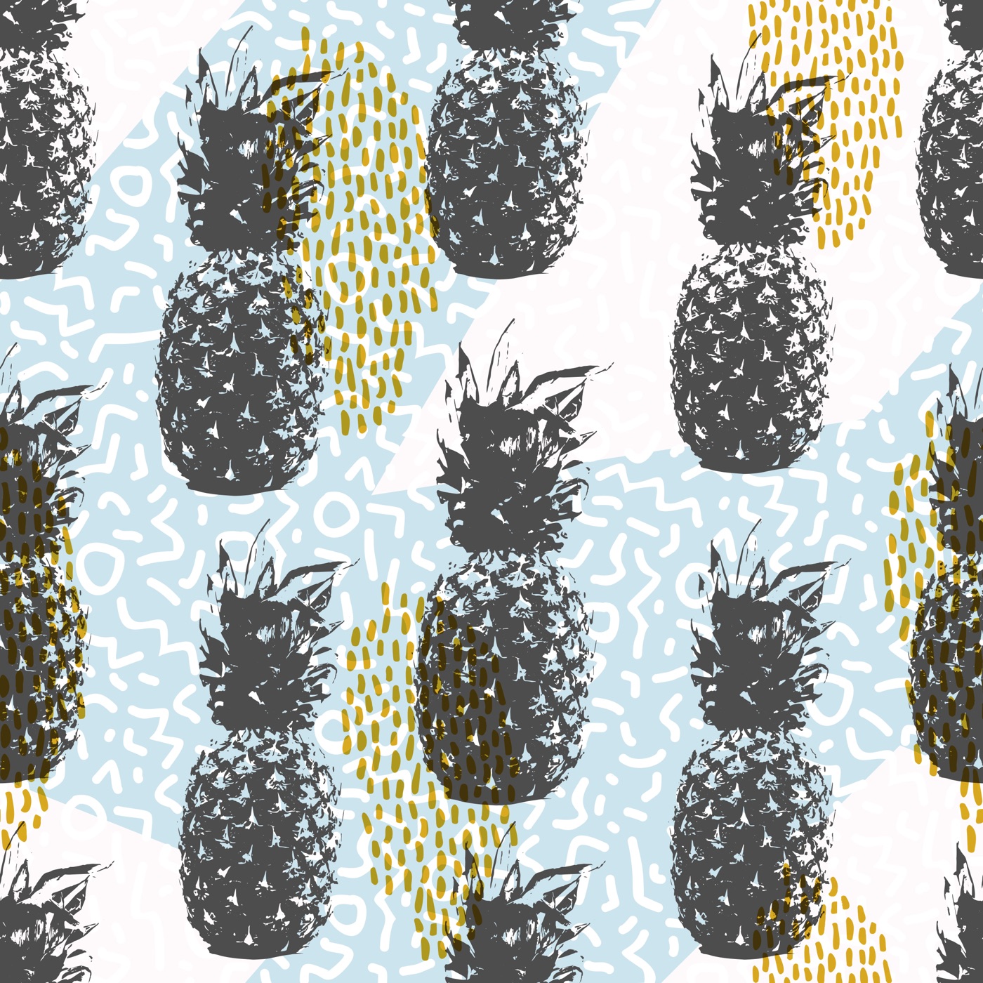 Retro Pineapple Summer — gold Nintendo Switch skin