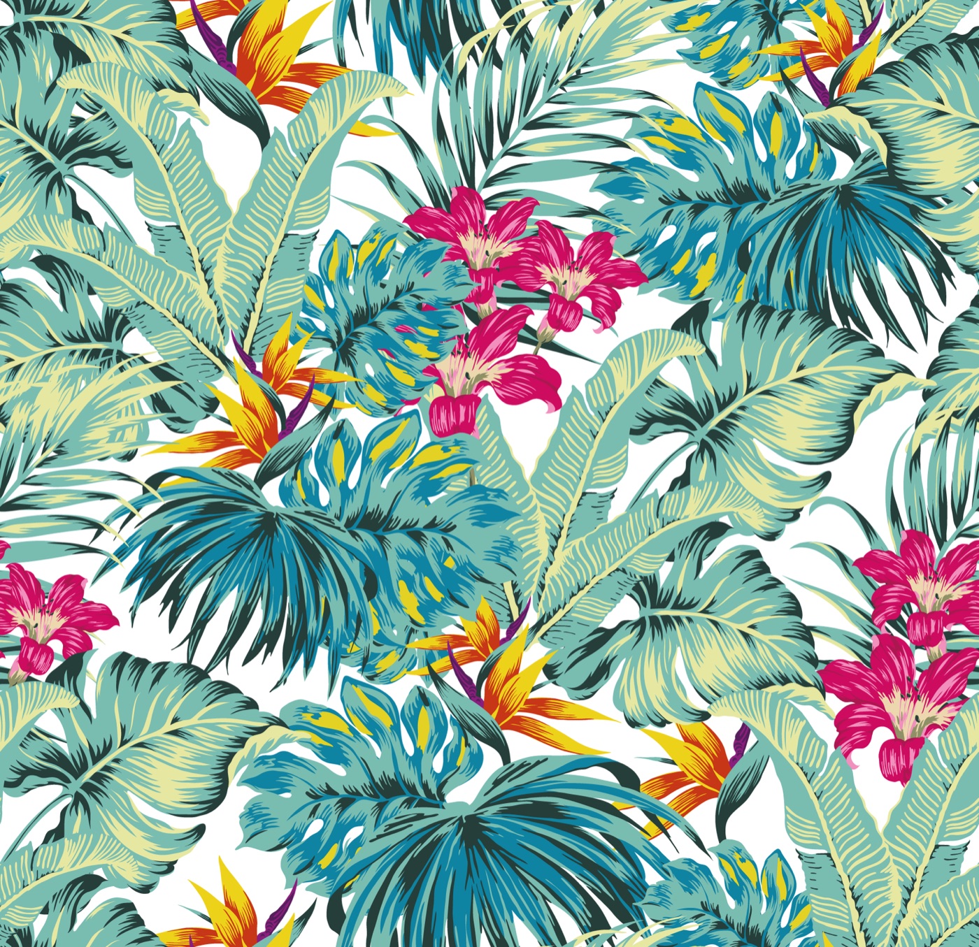 Tropical Teal Bloom — floral MacBook skin