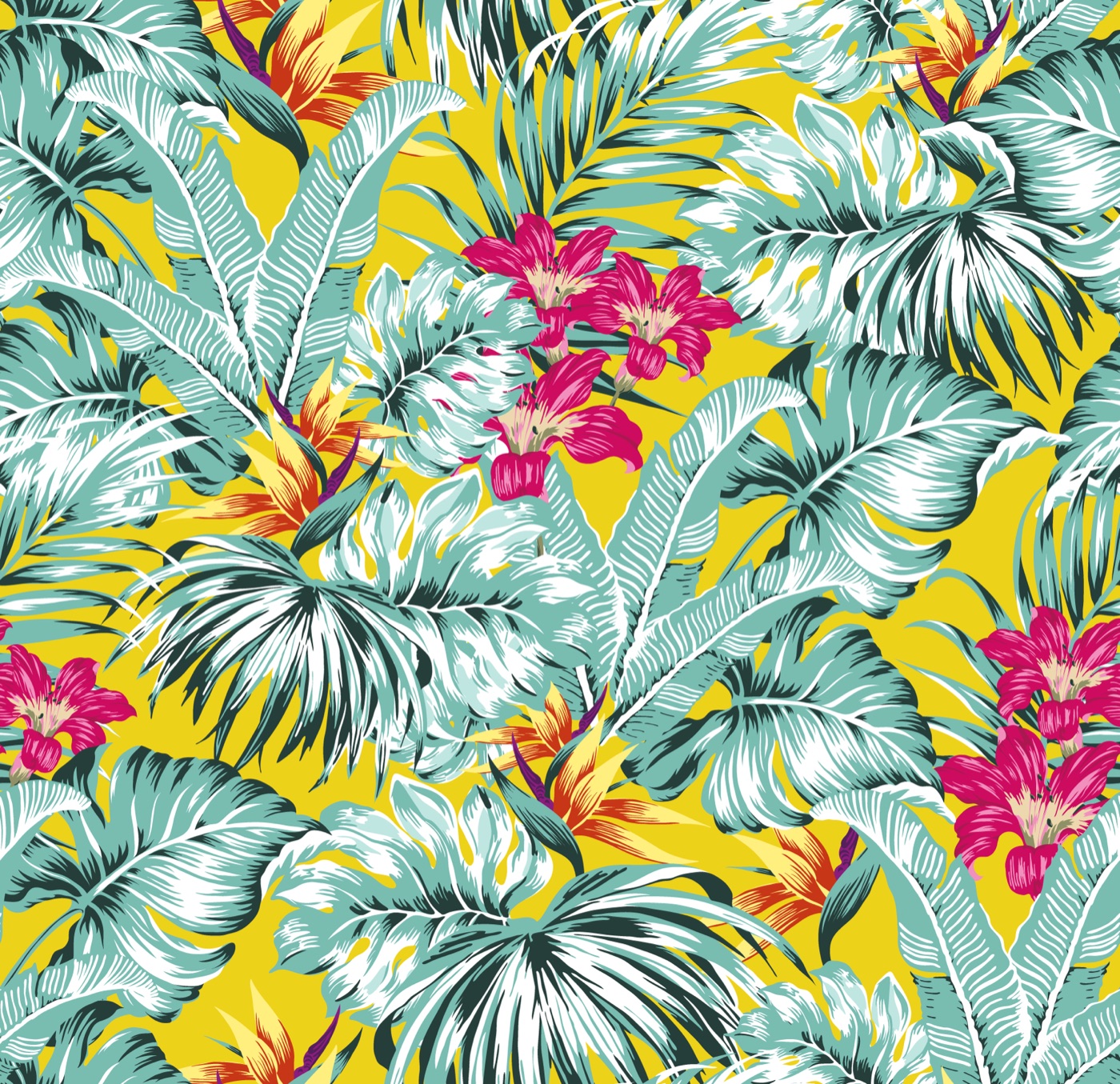 Tropical Teal Paradise — maximalist Nintendo Switch skin