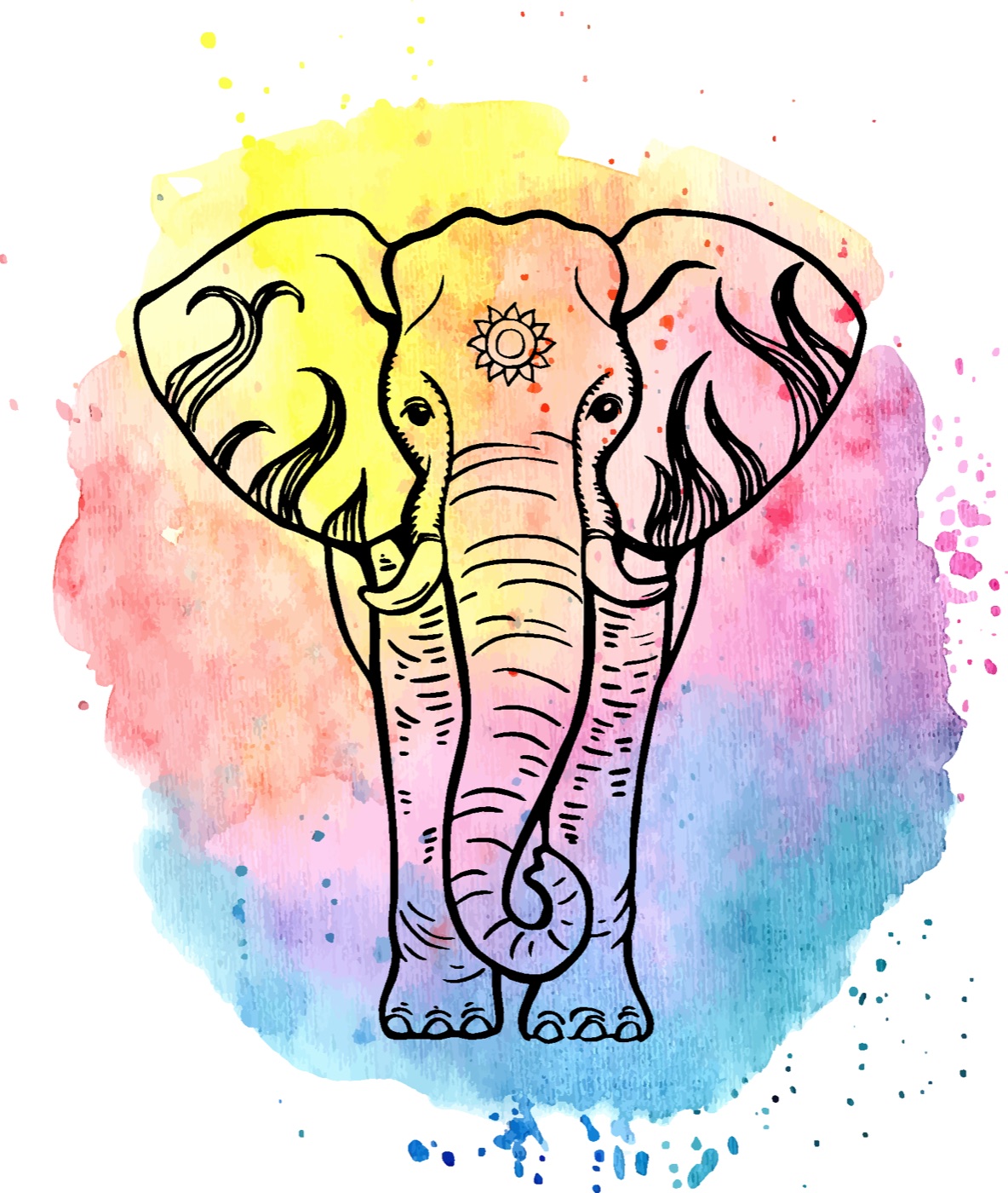 Sacred Elephant Watercolor — rainbow Steam Deck skin