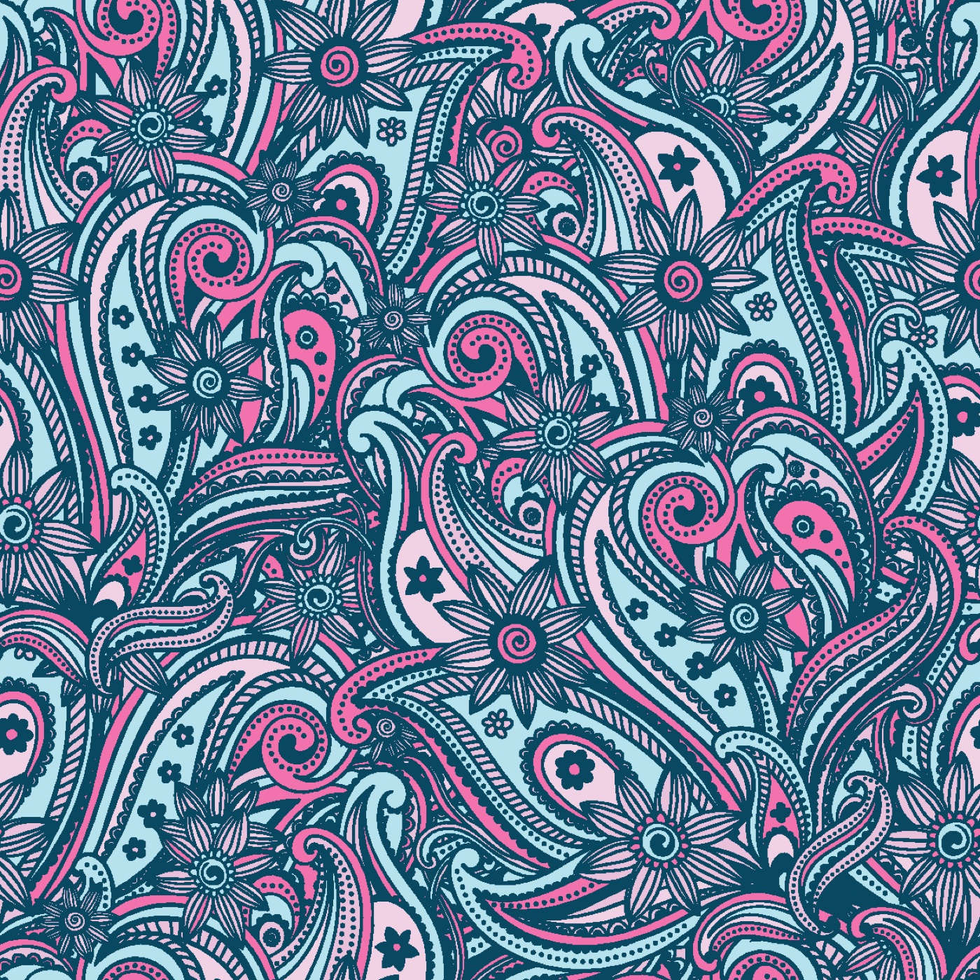Pink Mint Paisley — floral MacBook skin