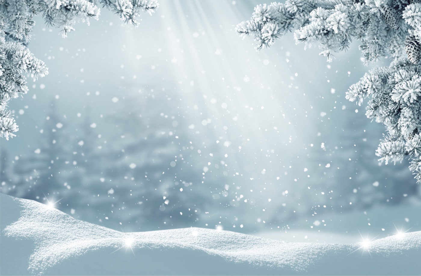 Snowy Sunbeams — sky blue iPad skin