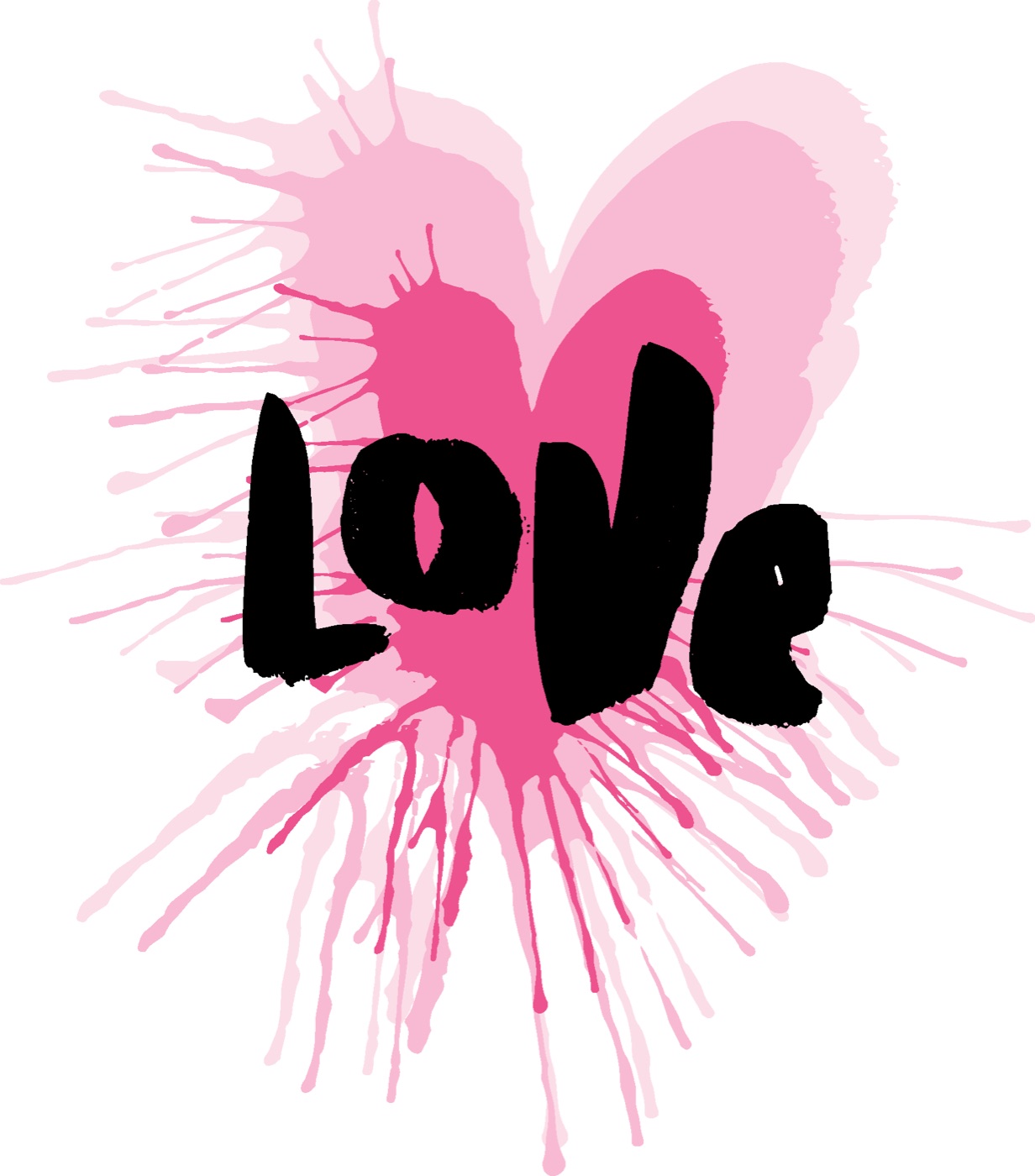 Splattered Pink Love — abstract paint iPad skin