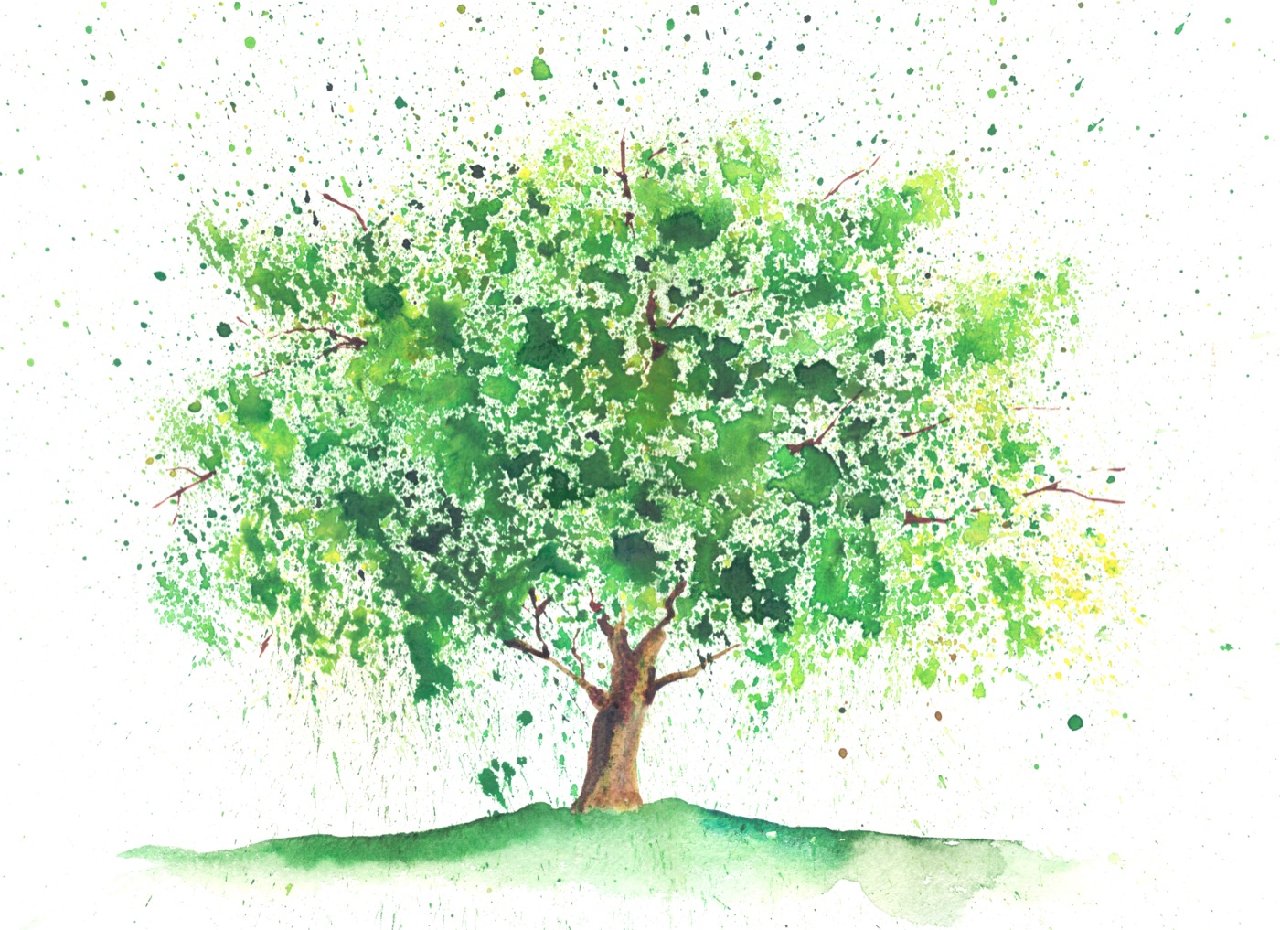 Splattered Tree Of Life — emerald green MacBook skin