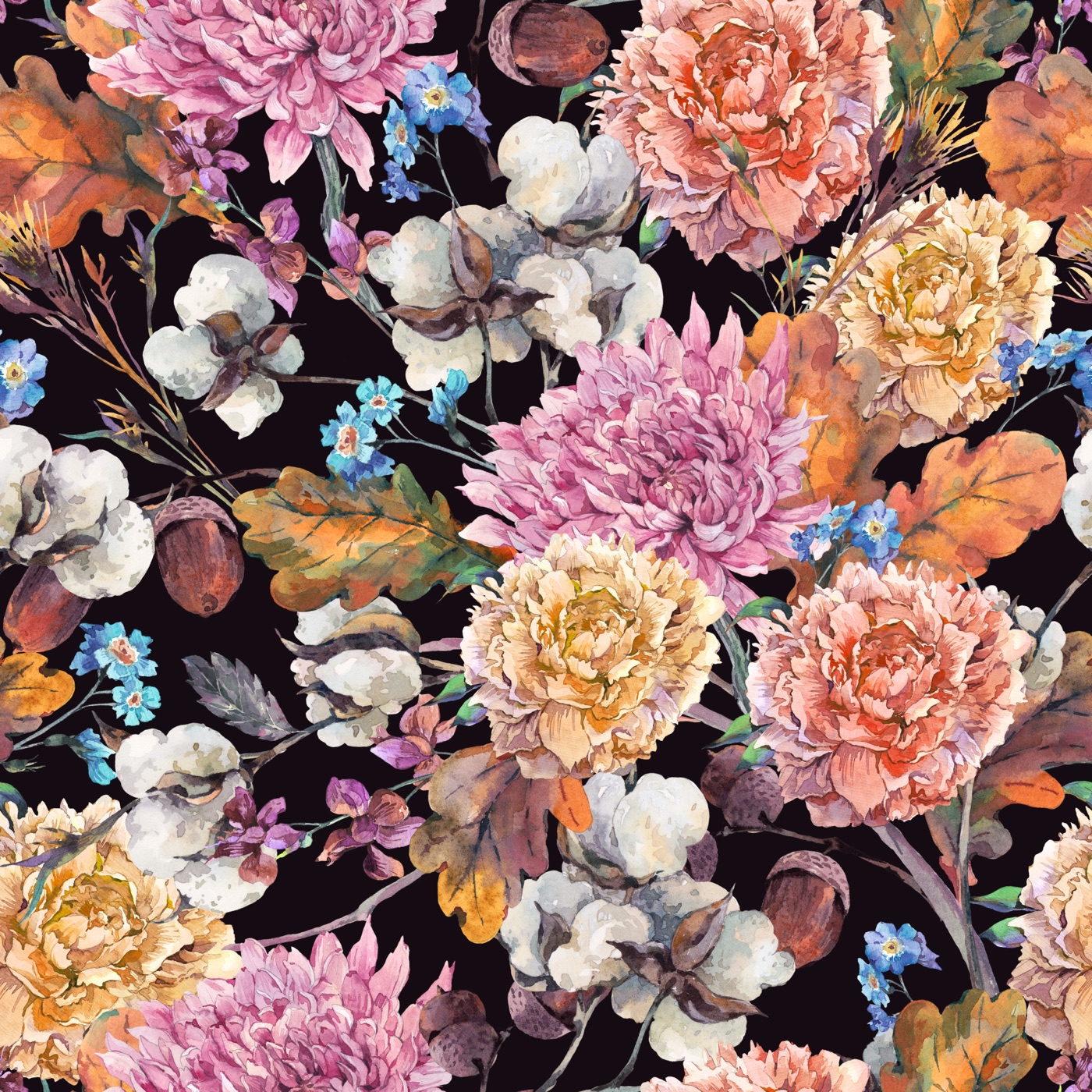 Autumn Floral Watercolor — lavender Nintendo Switch skin