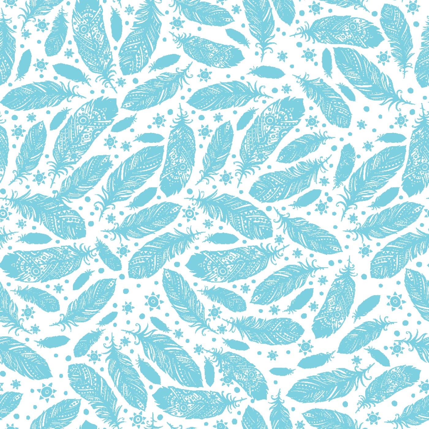 Teal Feather Pattern — boho AirPods skin