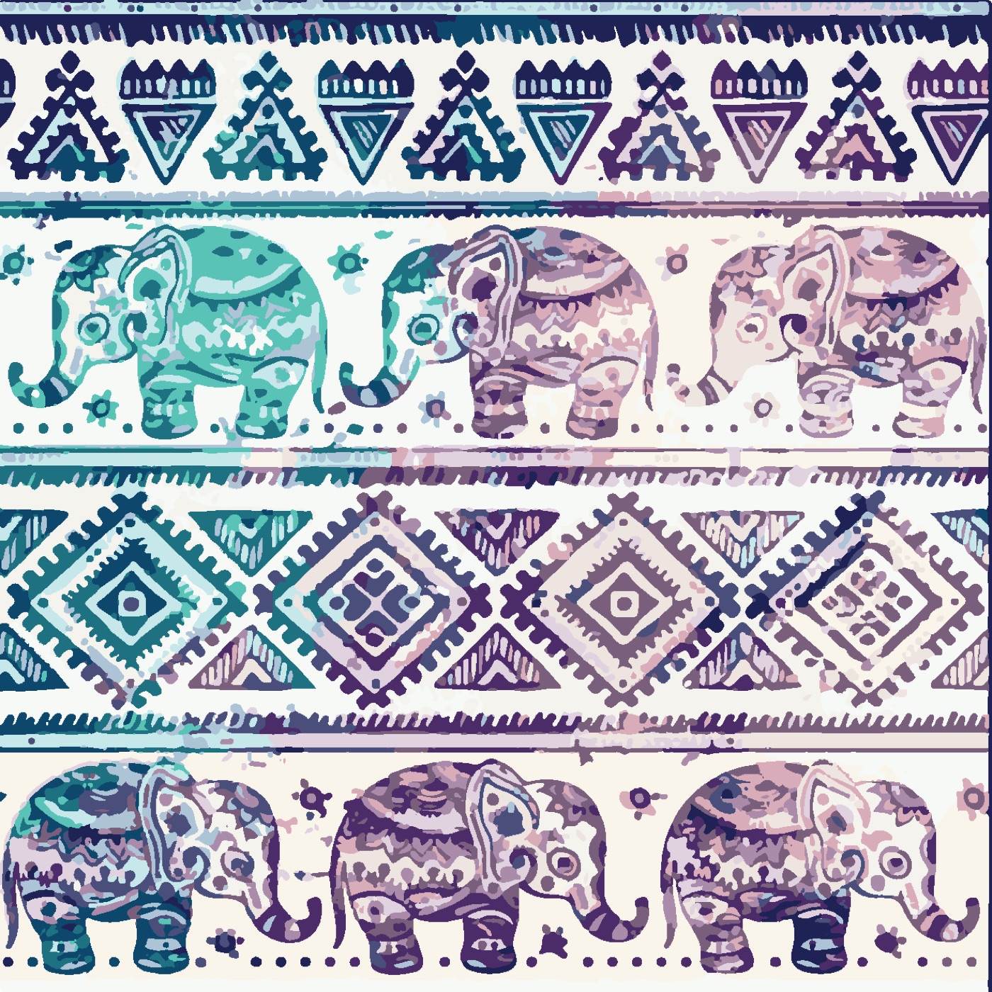 Tie-Dyed Elephants — boho iPad skin