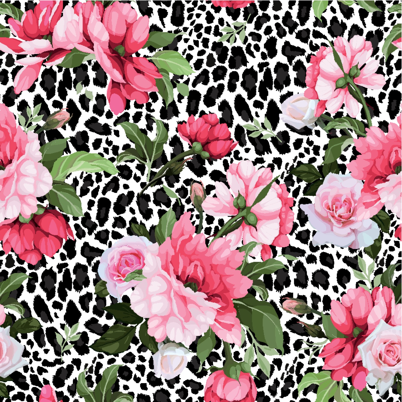 Pink Leopard Floral — floral MacBook skin