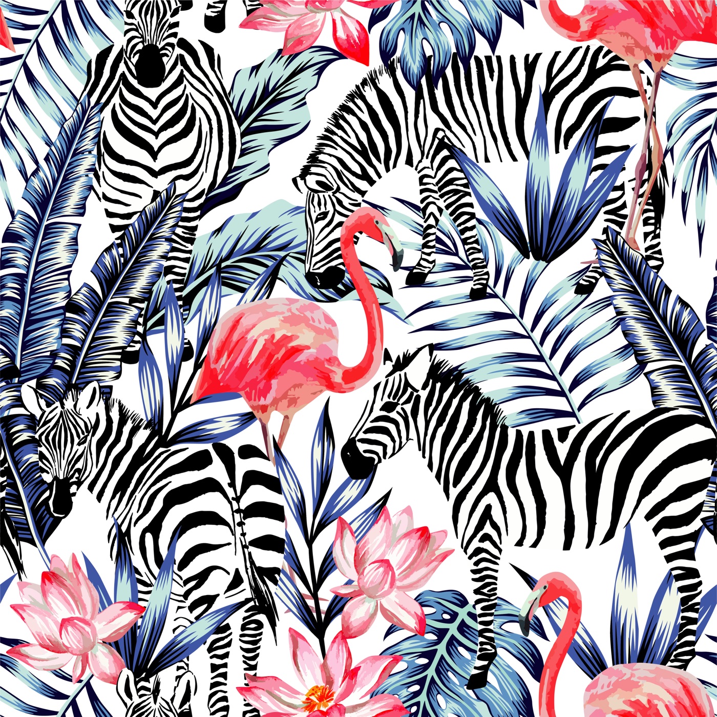 Tropical Flamingo Zebra — tropical Steam Deck skin