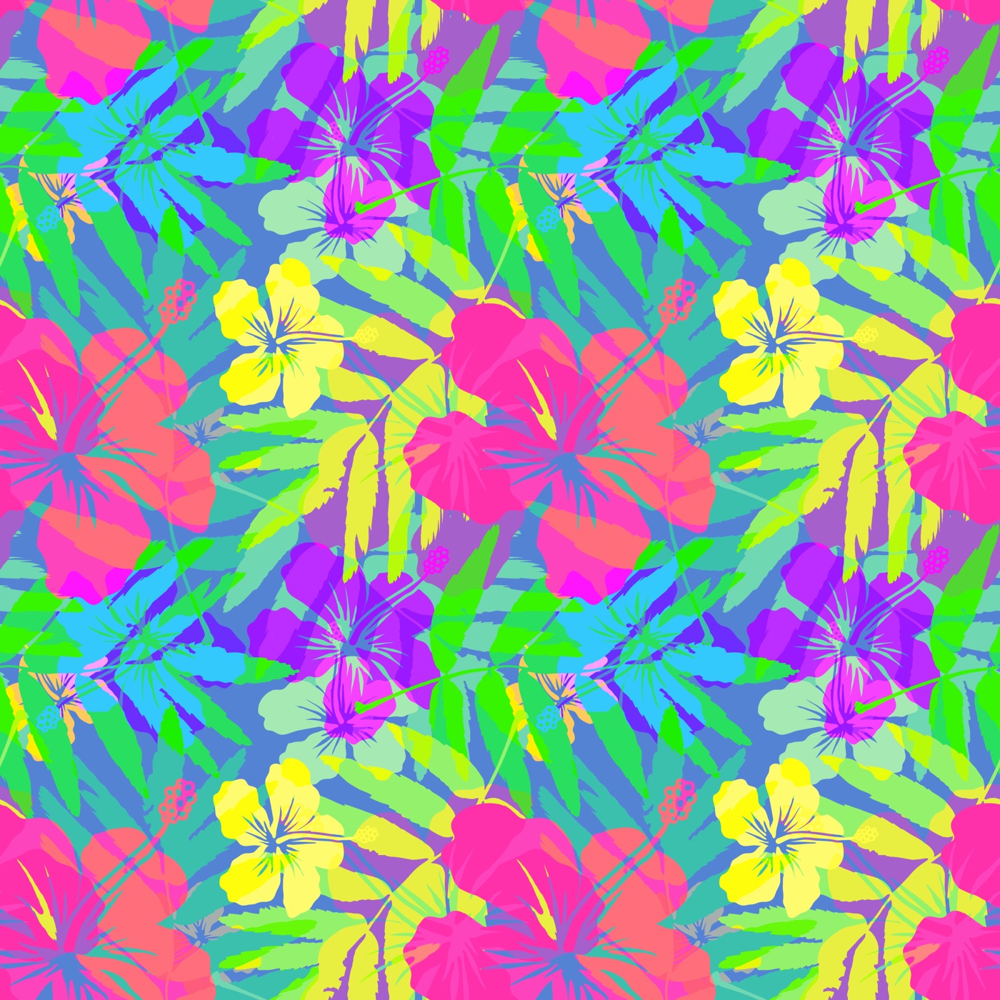 Fluorescent Tropical Bloom — psychedelic Kindle skin