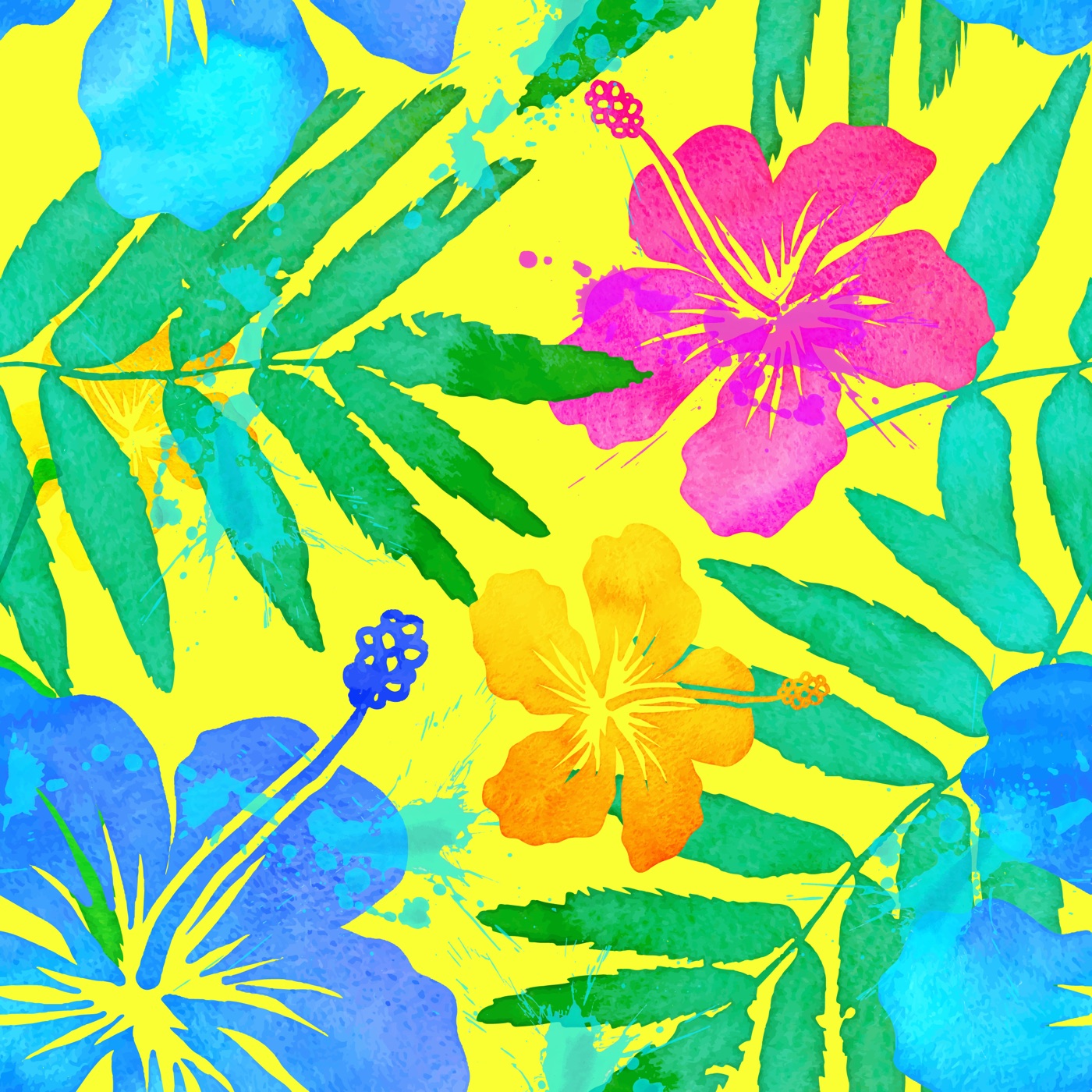 Fluorescent Tropical Hibiscus — tropical MagicBand skin