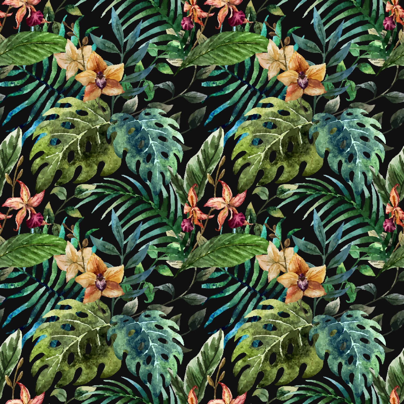Tropical Forest Watercolor — emerald green MacBook skin