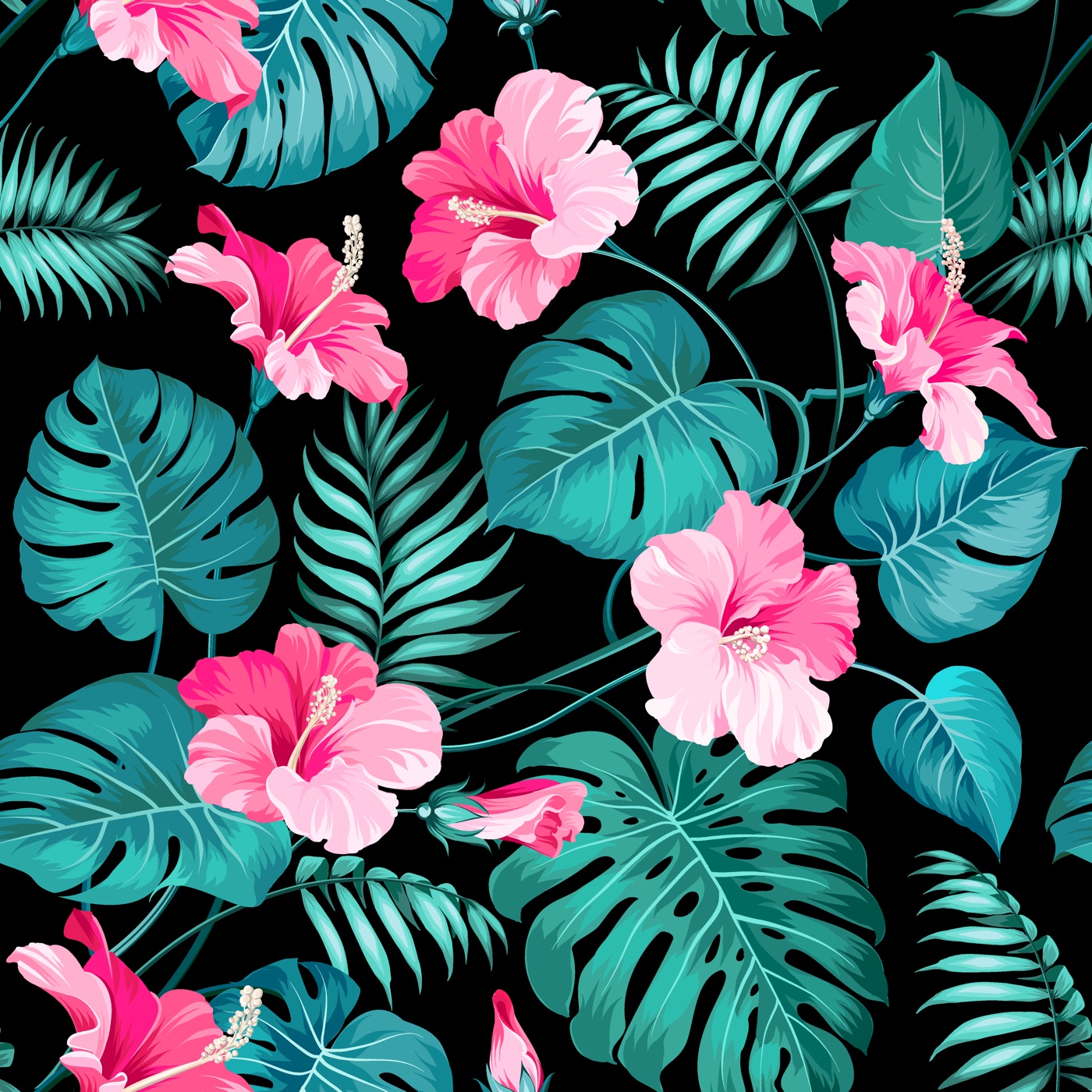 Tropical Hibiscus Bloom — floral MacBook skin